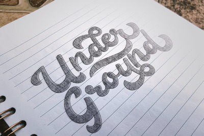 逼真质感的手绘素描质感logo标志设计VI样机展示模型mockups