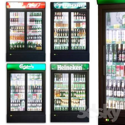 商店饮料贩卖常见冰箱冰柜3D模型下载（OBJ,max,Fbx）