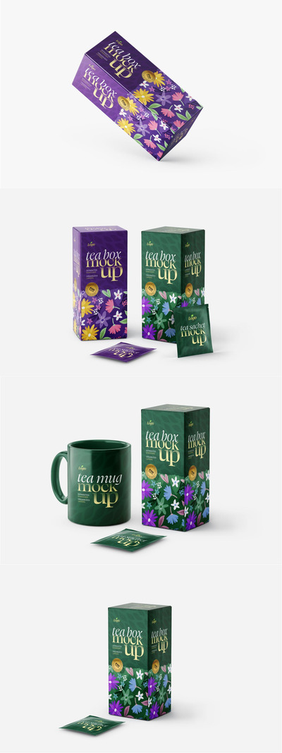 茶盒产品和茶袋模型(PSD)