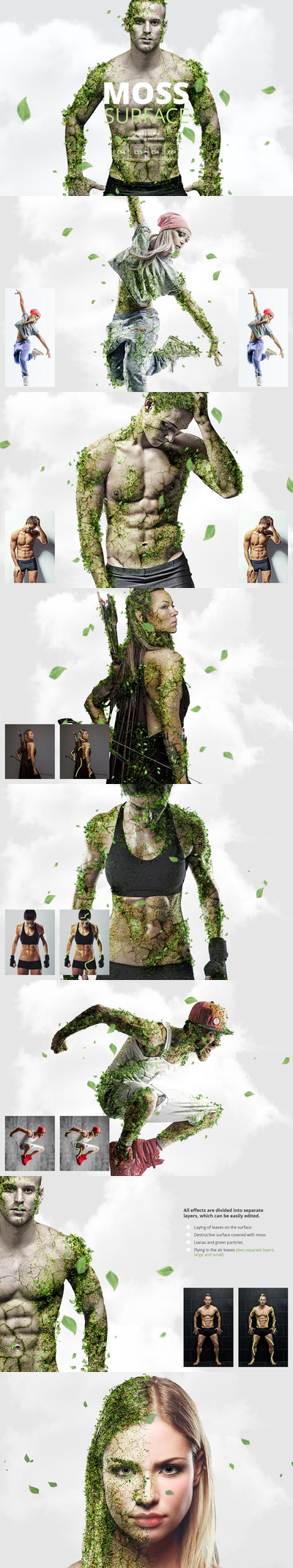 时尚高端逼真质感的植物生产苔藓效果photoshop预设