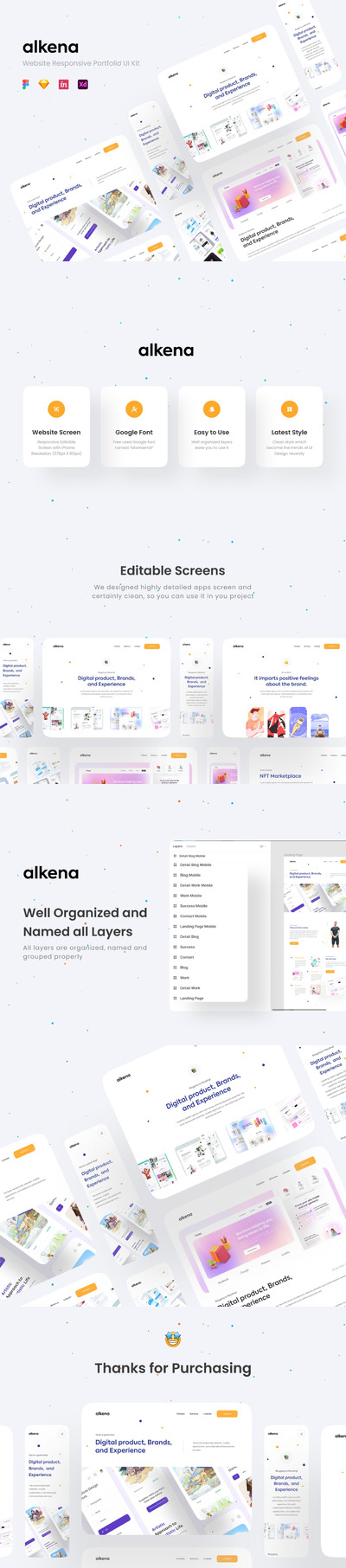 时尚高端简约多用途的高品质登录页面APP UI KITS-FIG, SKETCH, XD
