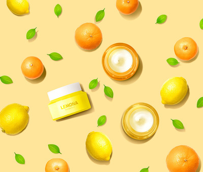 水果乳霜护理品广告海报设计模板 (psd)