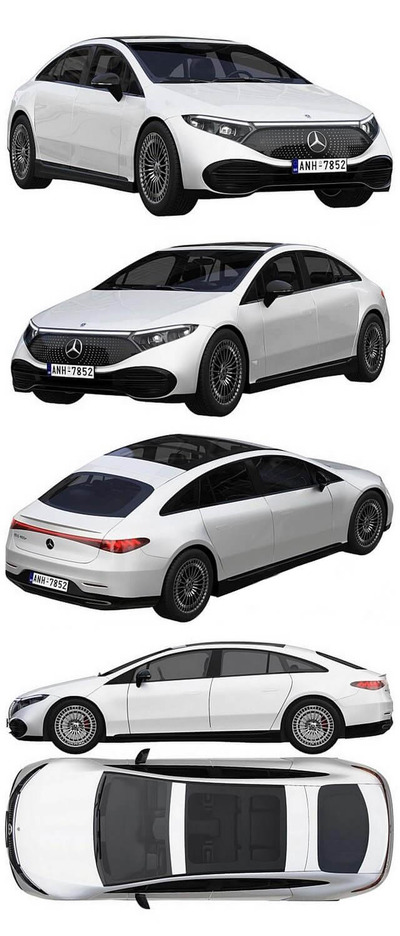 梅赛德斯奔驰 EQS 2022 电动车3D模型下载（FBX,OBJ,Max,C4D,stl）