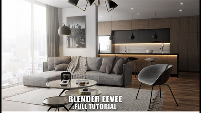 时尚客厅起居室Blender建模渲染材资源包（skp模型+SketchUp Importer v0.21）