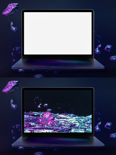 笔记本电脑屏幕模型 (PSD)