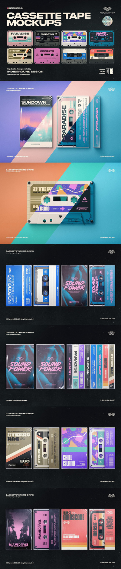 盒式音乐磁带/卡带样机模板 (psd)