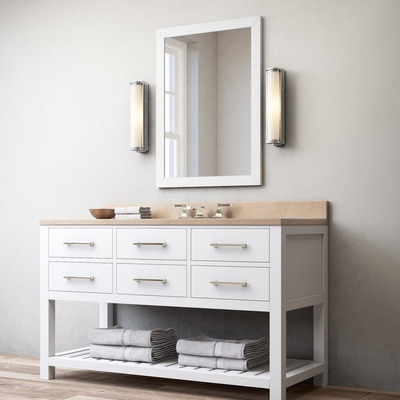 加宽洗手盆和长方形镜子3D模型（OBJ,FBX,MAX）