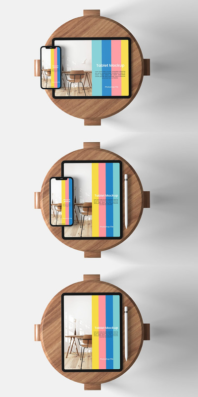 平板电脑设计展示样机 (PSD,PDF)