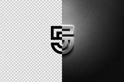 3D银质logo设计样机 (PSD)