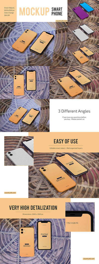 玻璃桌iPhone手机样机集 (psd)