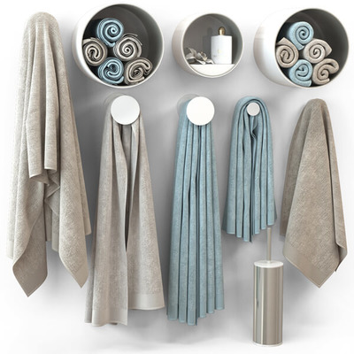 圆形浴室毛巾架3D模型（OBJ,FBX,MAX）