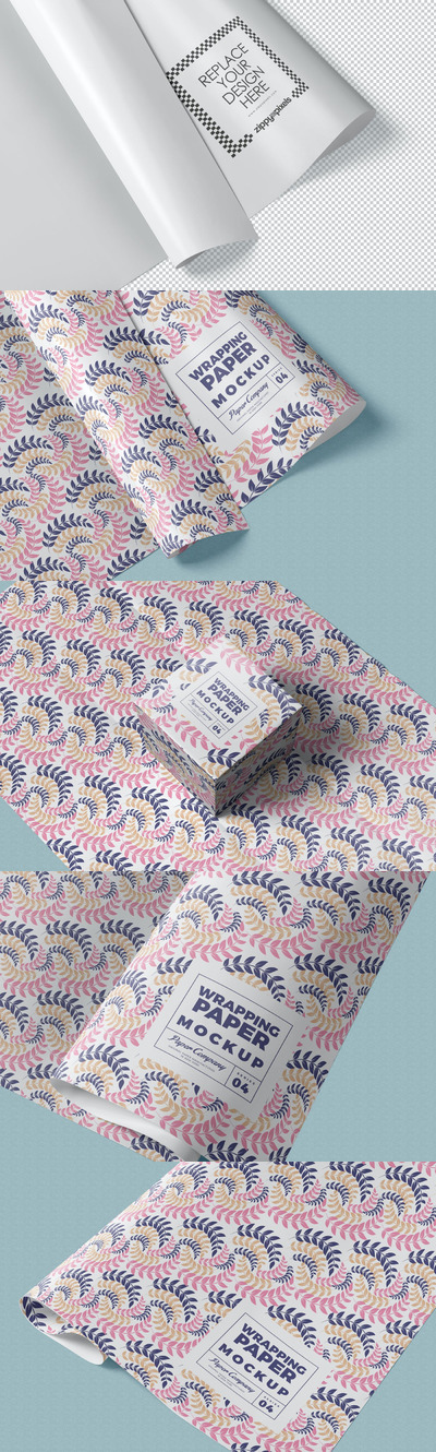 花纹包装纸样机(PSD)