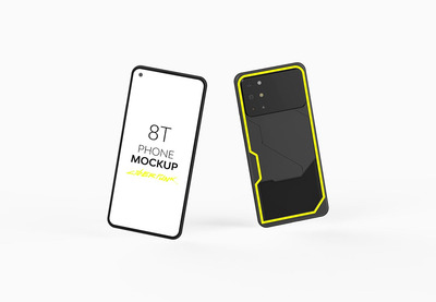 正面8T赛博朋克手机模型 (PSD)