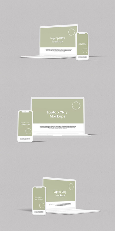 笔记本电脑和智能手机样机(PSD,PDF)