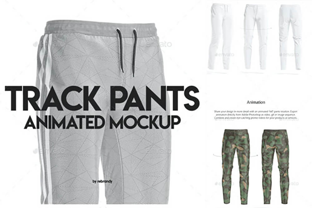 健身运动裤动画服装展示样机 (psd)