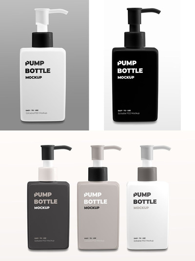 白色泵瓶设计模型 (PSD)