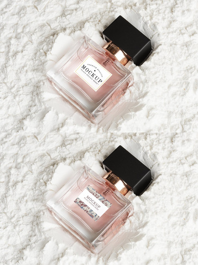 女性香水玻璃瓶模型 (PSD)