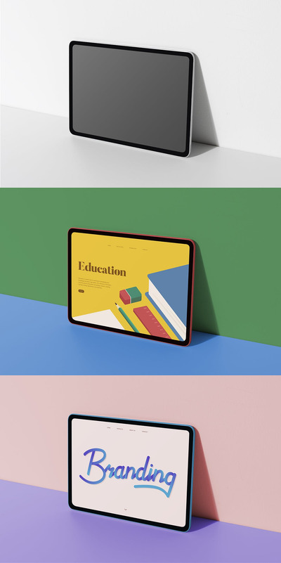 彩色数字平板电脑屏幕模型 (PSD)