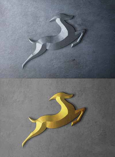 金属标志产品样机 (PSD,JPG)