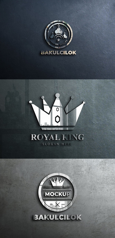 高端反射logo墙面样机Reflection Logo Mockup (PSD,JPG)