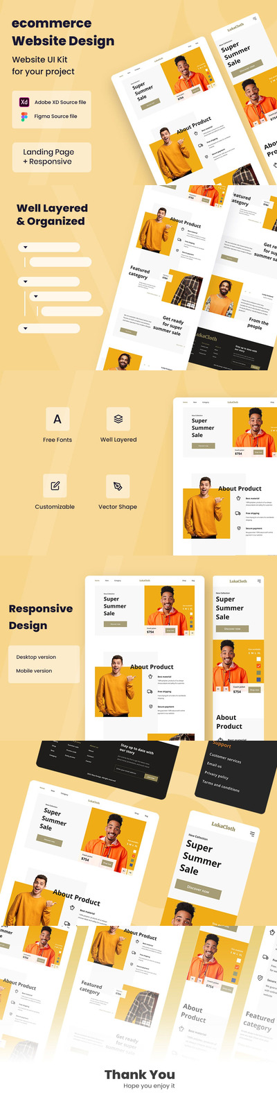 时尚高端专业的高品质电子商务网站WEB UI KITS-fig&XD