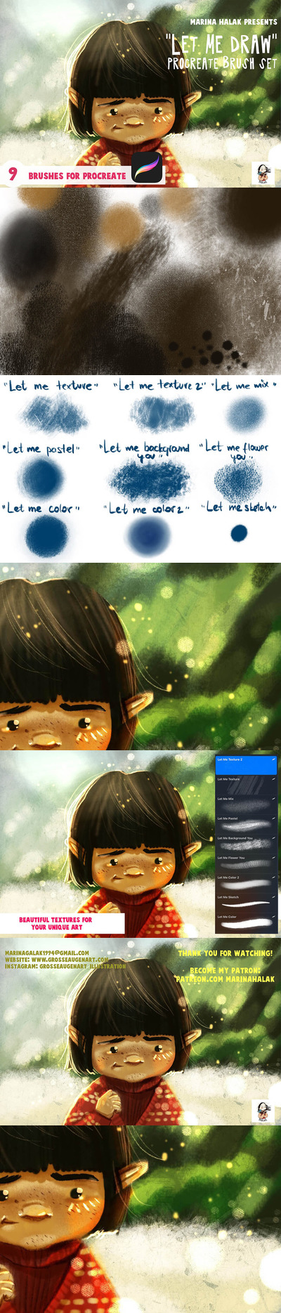 艺术绘画插画制作Procreate笔刷 (brushset)