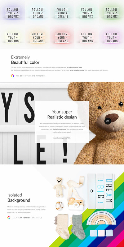 白色灯箱语录展示场景样机模板 (psd)