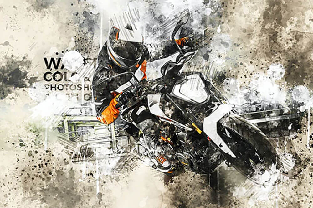 污渍水彩艺术绘画照片效果ps动作 (atn)