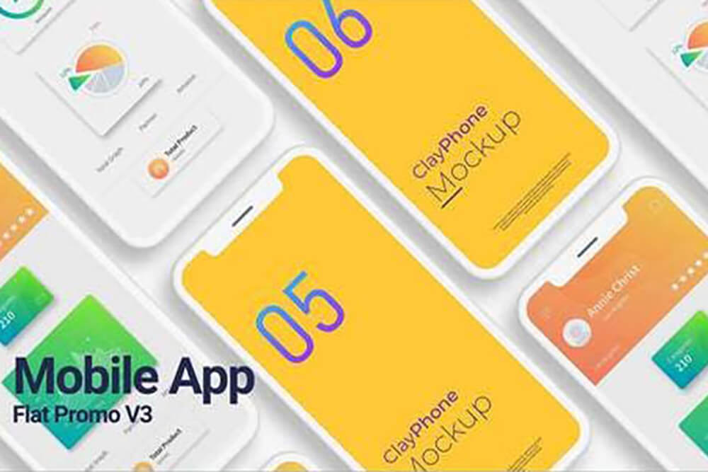 移动App应用界面演示视频AE模板