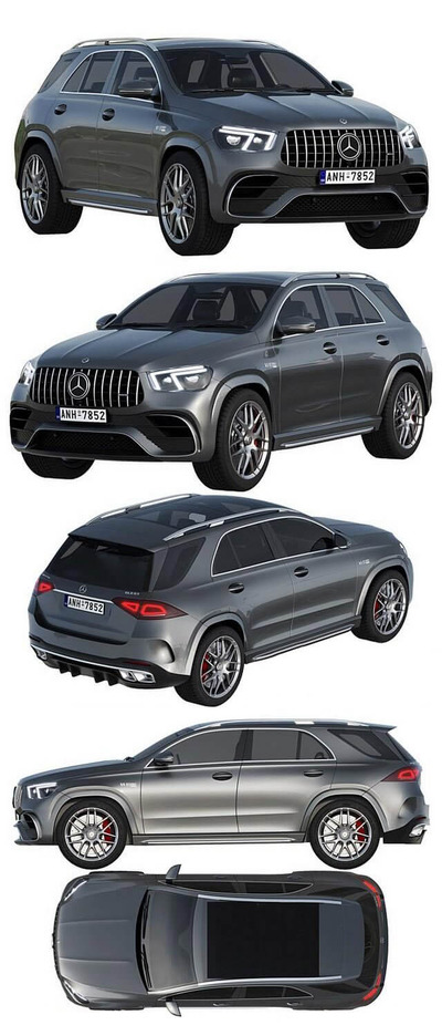 梅赛德斯奔驰AMG GLE 63 2021款越野车汽车3D模型下载（FBX,OBJ,MAX,C4D）