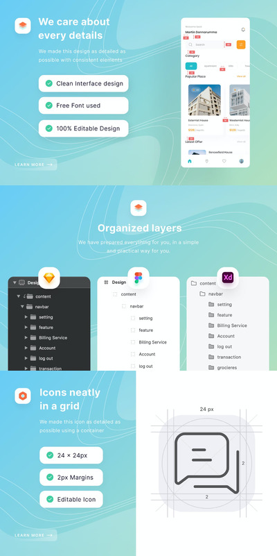 房屋租赁手机App工具包(FIG,SKETCH,XD)