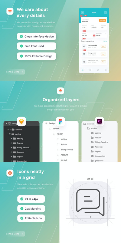 供应商数字移动应用程序 (FIG,SKETCH,XD)