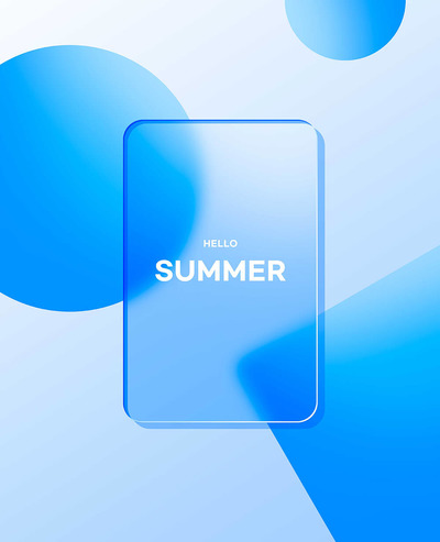 简约蓝色夏季海报设计模板 (psd)