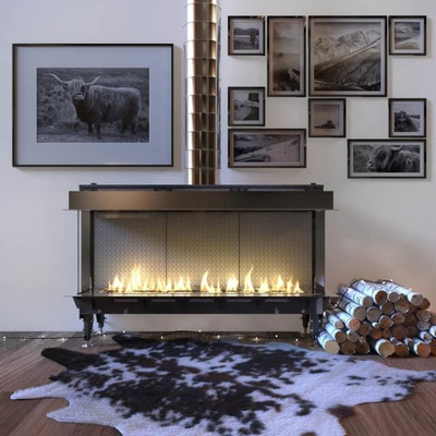 壁炉木柴地毯及壁画装饰3D模型（OBJ,FBX,MAX）