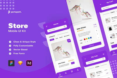 时尚在线商店App 工具包(FIG,SKETCH,XD)