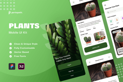 绿植手机电商程序模板(XD,FIG)