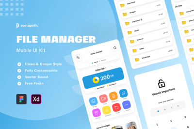 文件管理器手机应用程序 (XD,FIG)