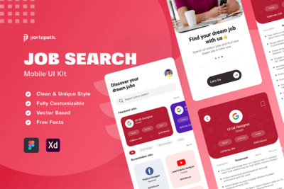 求职移动应用程序(XD,FIG)