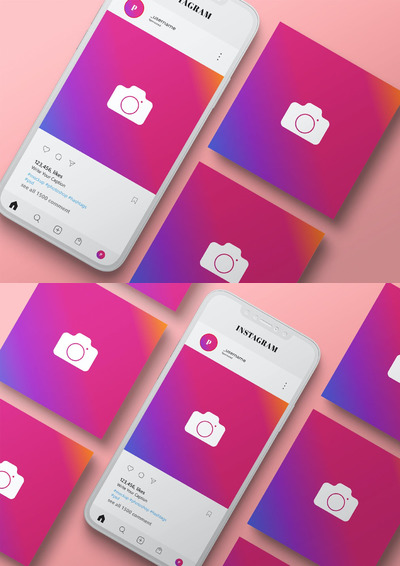 Instagram手机帖子模板 - Vol 03 (PSD)