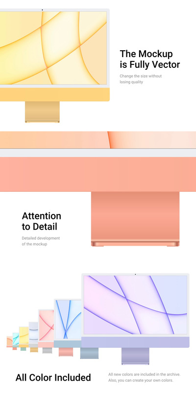 新的iMac 24矢量模型 (XD,SKETCH,FIG)
