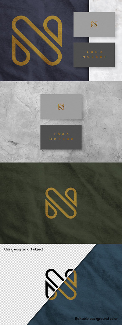 商务名片与织物 Logo设计样机(PSD)