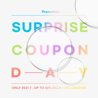 渐变彩虹字促销优惠券主题海报设计 (psd)