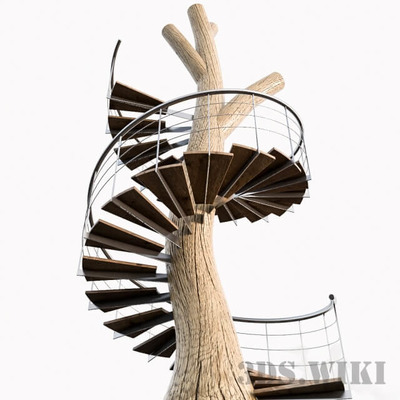 绕着树的楼梯3D模型（OBJ,FBX,MAX）