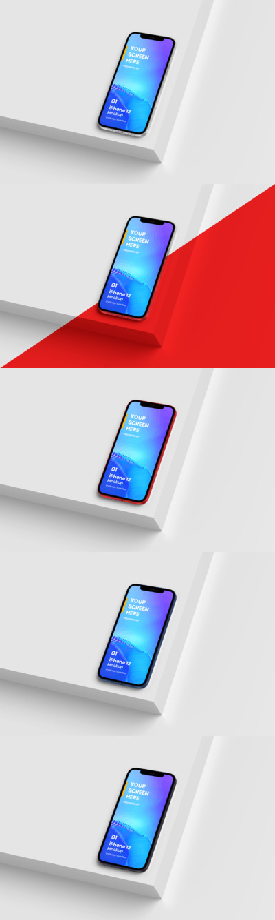 现代风格的 iPhone 12手机模型(PSD)