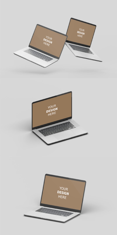 3D Macbook电脑产品样机(PSD)