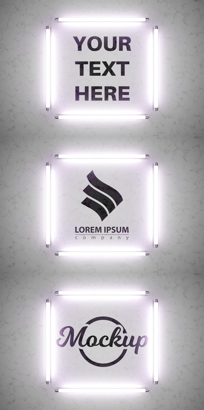 4盏灯内的Logo展示样机(AI,EPS)