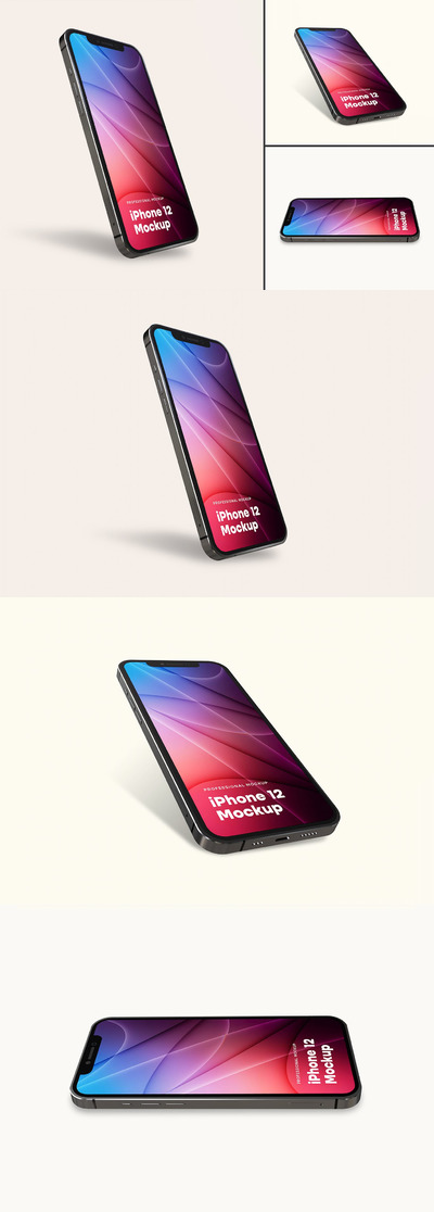 时尚高端高品质的iPhone 12 Pro APP UI样机展示模型mockups