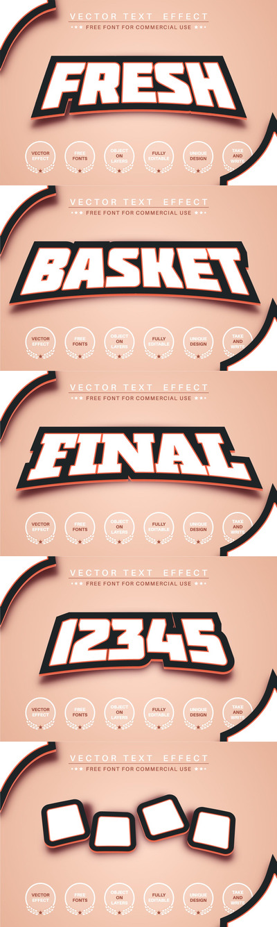 时尚高端专业的高品质3D立体文字设计图层样式-AI