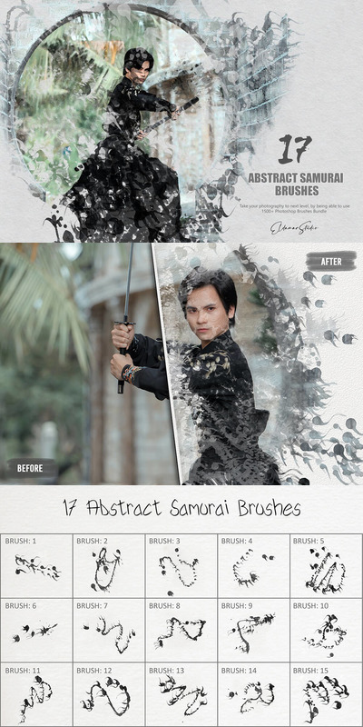 17个抽象武士PS笔刷 (abr)