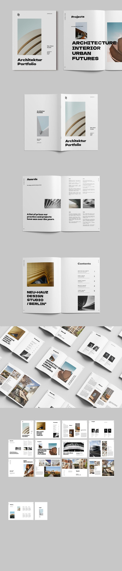 高端时尚简约多用途的高品质房地产楼书宣传册画册杂志书籍装帧设计模板